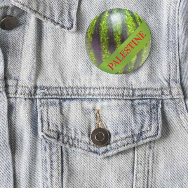 Bóton Redondo 2.54cm Palangre verde-melancia da Palestina (Criador carregado)