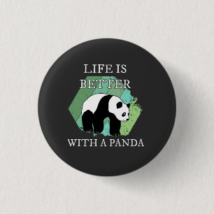 Bóton Redondo 2.54cm Panda - A Vida é Melhor Com Um Panda