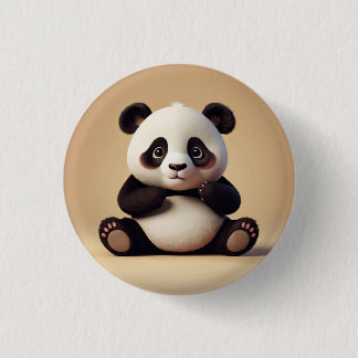 Bóton Redondo 2.54cm panda,Whimsical, simples e na moda