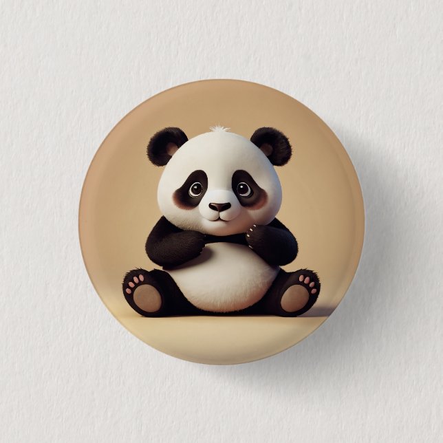 Bóton Redondo 2.54cm panda,Whimsical, simples e na moda (Frente)