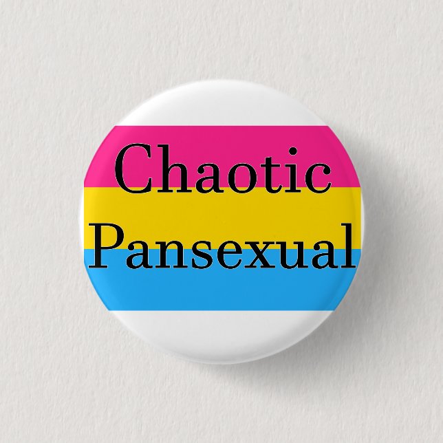 Bóton Redondo 2.54cm Pansexual Chaótico (Frente)