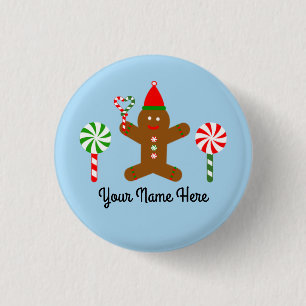 Bóton Redondo 2.54cm Pão Gingerido - Homem nº 1 Botão