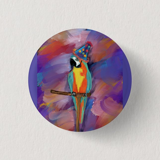 Bóton Redondo 2.54cm papagaio (Frente)