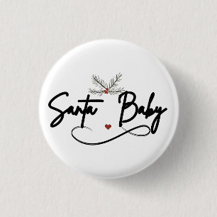 Bóton Redondo 2.54cm Papai noel Baby - Script Flirty Holiday