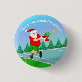 Bóton Redondo 2.54cm Papai Noel engraçado jogando Pickleball Merry Voll