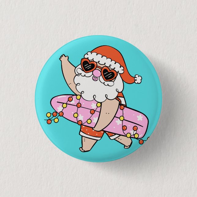 Bóton Redondo 2.54cm Papai Noel Feliz (Frente)
