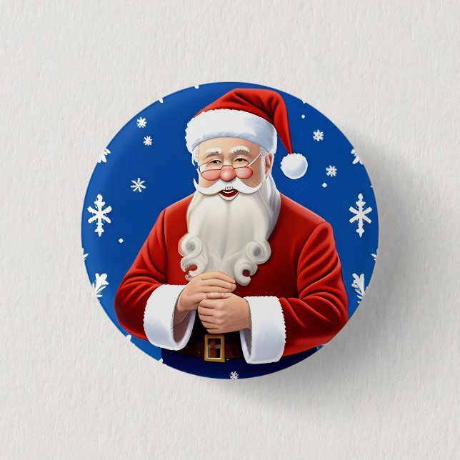 Bóton Redondo 2.54cm Papai Noel Sorridente (Frente)
