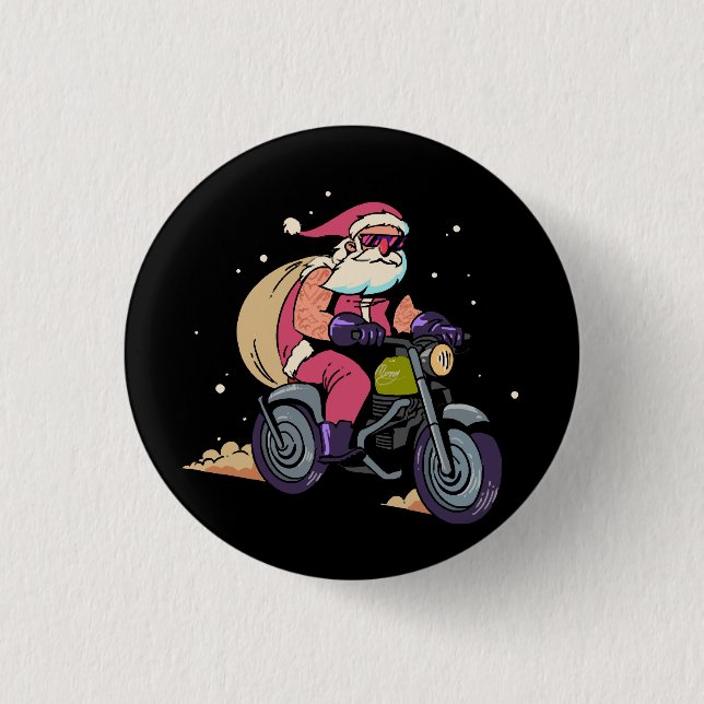 Bóton Redondo 2.54cm Papai Noel Travesso (Frente)