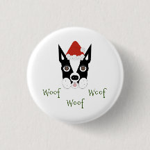 Papais noeis Boston Terrier Pin