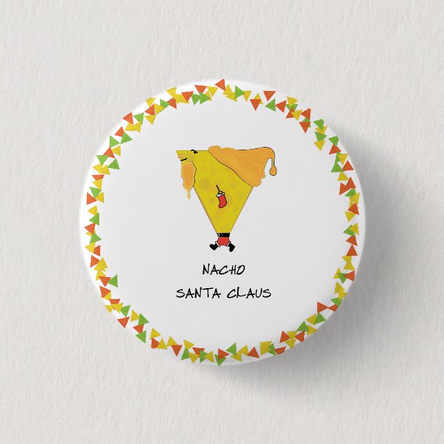 Bóton Redondo 2.54cm Papais noeis Nacho com Chips (Frente)