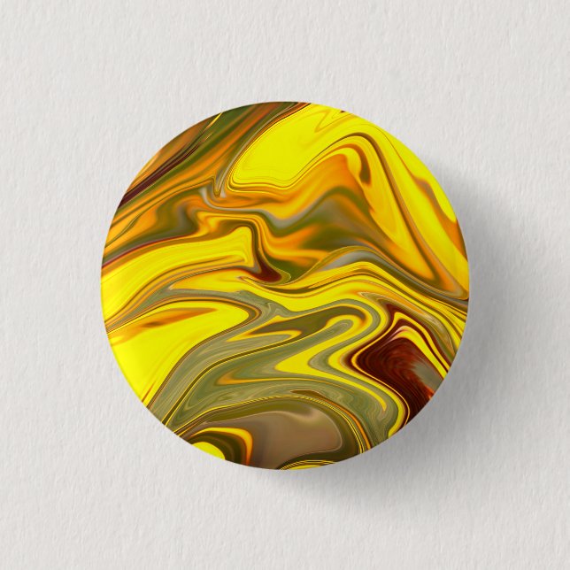 Bóton Redondo 2.54cm Papel Digital Amarelo Marble Waves-55448 (Frente)