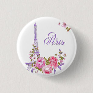 Bóton Redondo 2.54cm Paris em Flor Midnight in Paris Paris Floral Roma
