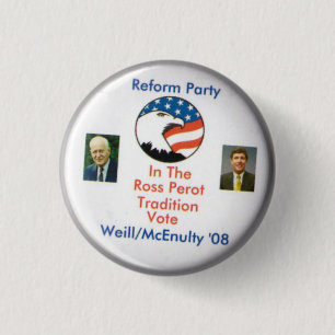 Bóton Redondo 2.54cm Partido Ted Weill Frank McEnulty 2008 da reforma