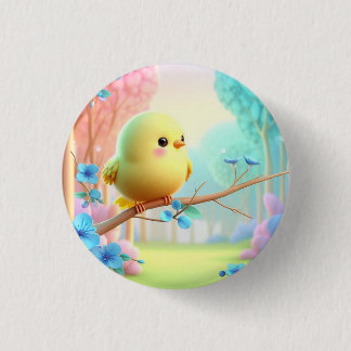 Bóton Redondo 2.54cm Pastel Bloom Keychain — Floral Charm for Bags & Ke