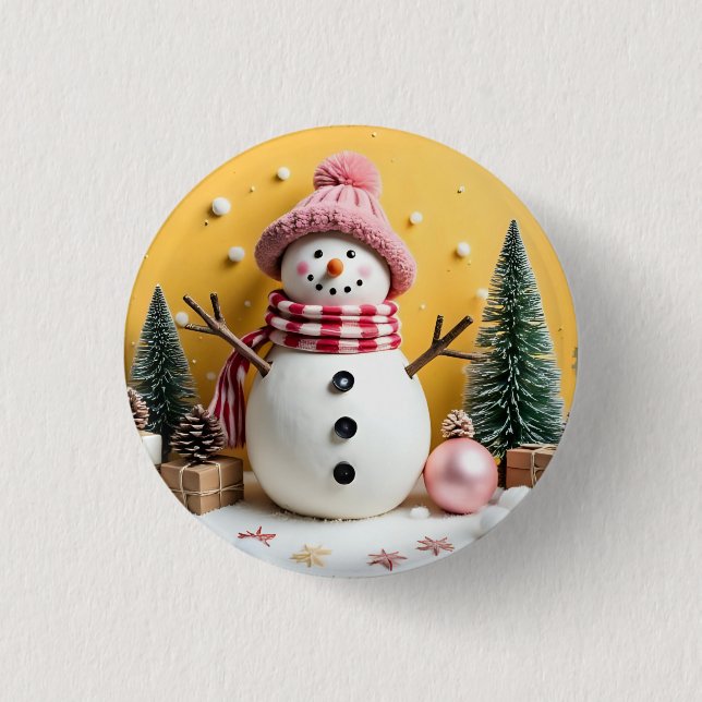 Bóton Redondo 2.54cm Pastel Christmas - Button (Frente)