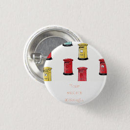 Bóton Redondo 2.54cm Pastel Japanese Postbox: Watercolor Crayon Style 