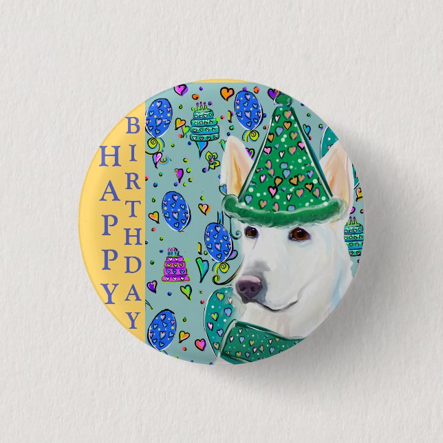 BÓTON REDONDO 2.54CM PASTOR ALEMÃO (Frente)