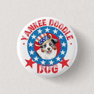 Bóton Redondo 2.54cm Pastor Americano Miniatura Patriótica