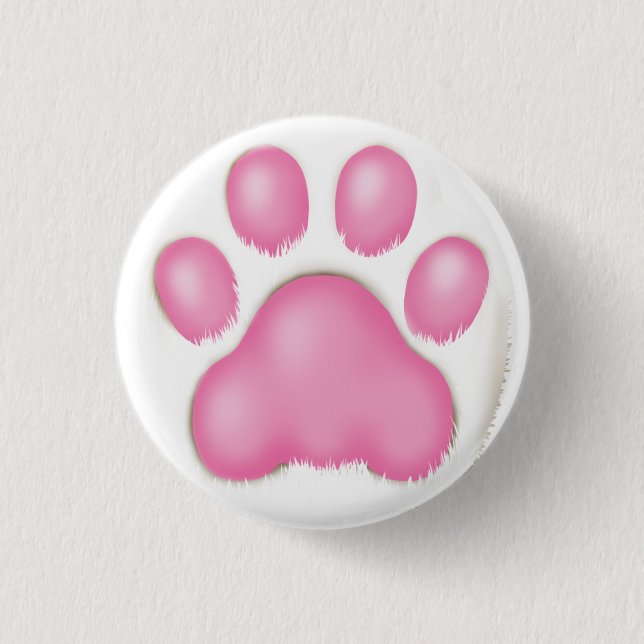 Bóton Redondo 2.54cm pata de gato fofo (Frente)