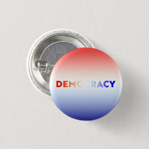 Bóton Redondo 2.54cm Patriótico vermelho da democracia, branco e gradie