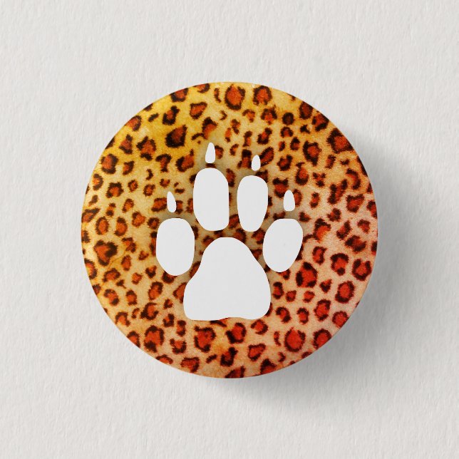 Bóton Redondo 2.54cm Paw Print (Frente)
