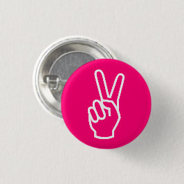 Bóton Redondo 2.54cm Paz, cor-de-rosa-rosa-branca, símbolo gráfico mode