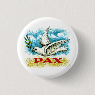 Bóton Redondo 2.54cm Paz do vintage na terra