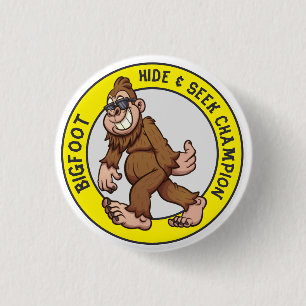 Bóton Redondo 2.54cm Pé Grande Botão Sasquatch (Editável)