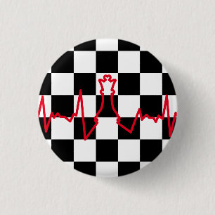 Bóton Redondo 2.54cm Peça de Jogo da Rainha de Pulso do Coração Chess L