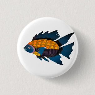 Bóton Redondo 2.54cm Peixes, Animais, Desenho