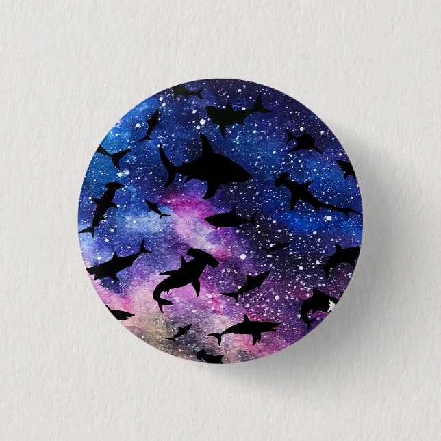 Bóton Redondo 2.54cm Peixes-tubarão-frade-modernos baleia-do-mar sob a  (Frente)