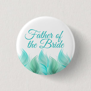 Bóton Redondo 2.54cm Penas de Aquarela Pai da Noiva