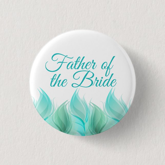 Bóton Redondo 2.54cm Penas de Aquarela Pai da Noiva (Frente)