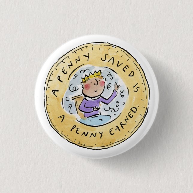 Bóton Redondo 2.54cm Penny Saved (Frente)