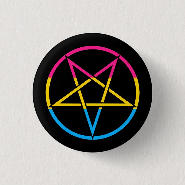 Bóton Redondo 2.54cm Pentagram pansexual invertido da bandeira (Frente)