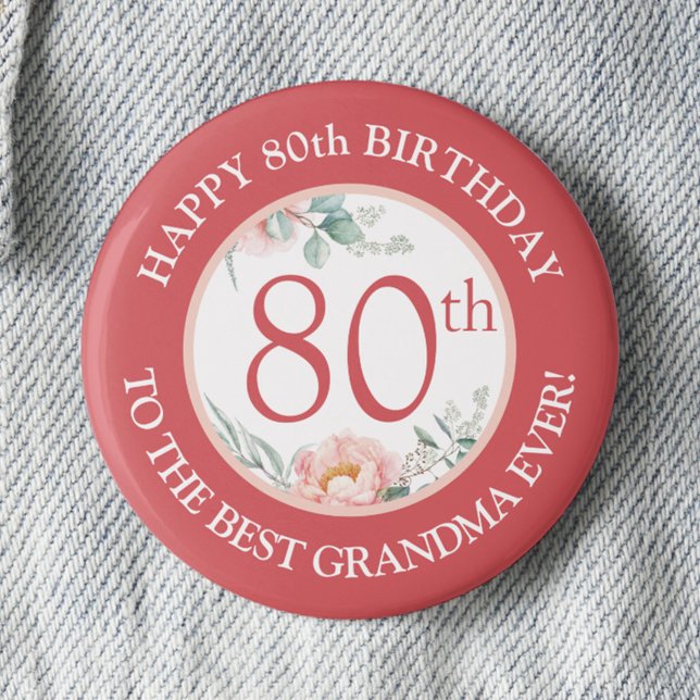 Bóton Redondo 2.54cm Peony Birthday Pin Personalizado (Criador carregado)