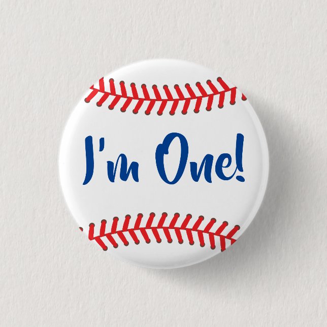 Bóton Redondo 2.54cm Pequena Festa de aniversário de Baseball (Frente)