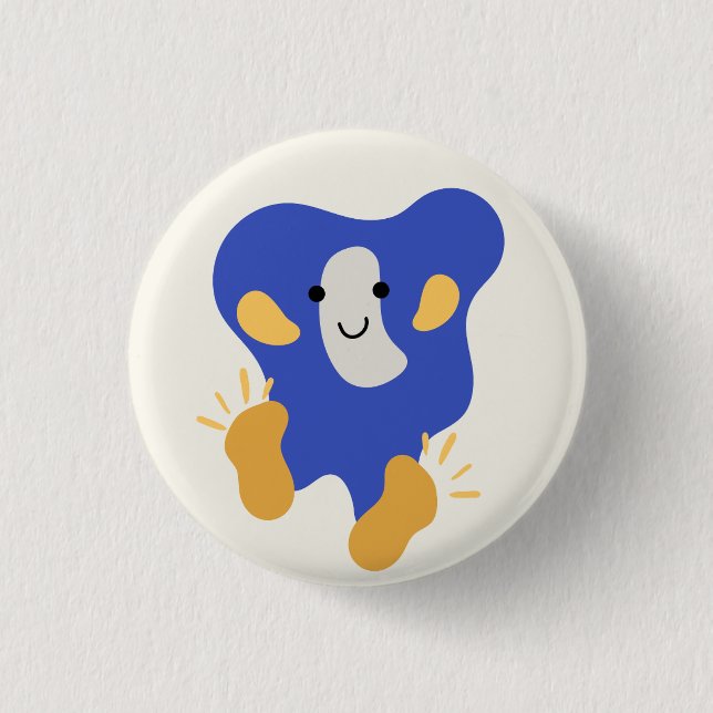 Bóton Redondo 2.54cm pequeno monstro — botão pés grandes (Frente)