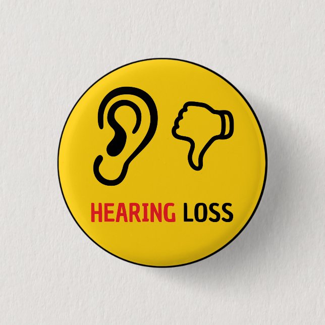 Bóton Redondo 2.54cm percepção de perda de audição (Frente)