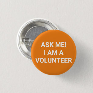 Bóton Redondo 2.54cm Pergunte-me se sou um botão de pino branco laranja