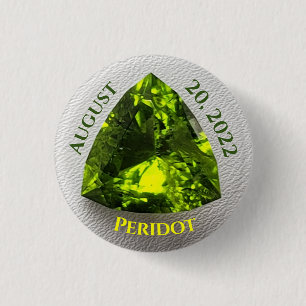 Bóton Redondo 2.54cm Peridot Trillion