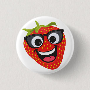 Bóton Redondo 2.54cm Personagem de Morango Legal – Arte Divertida de Fr