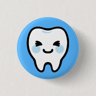 Bóton Redondo 2.54cm Personagem do Dente Sorridente – Ilustração Fofa e