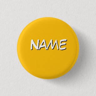 Bóton Redondo 2.54cm Personalizar Com Nome Amarelo