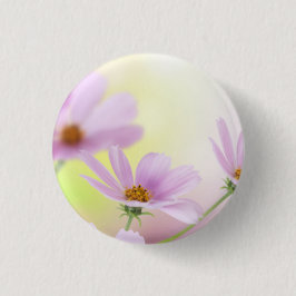 Bóton Redondo 2.54cm Personalizar Imagem & Flor Rosa Aquarela