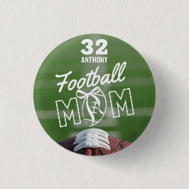 Bóton Redondo 2.54cm Personalized Football Mom Pin, Jersey & Name