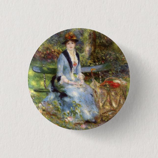 Bóton Redondo 2.54cm Pierre-Auguste Renoir - Dans les Rosa (Frente)
