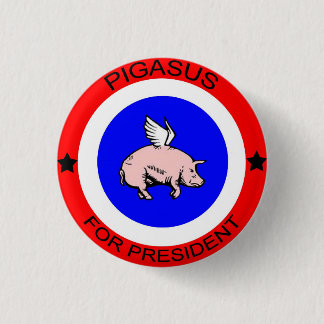 Bóton Redondo 2.54cm Pigasus para o presidente Botão