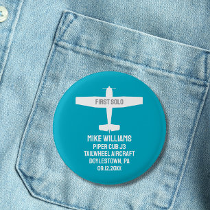 Bóton Redondo 2.54cm Piloto de estudante Primeiro Piloto de Avião Solo 