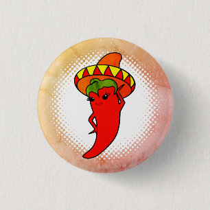 Bóton Redondo 2.54cm Pimenta Malagueta Diva Estilo Kawaii Impressão Mex